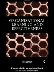 Cover of: Organisational Learning and Effectiveness