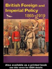 Cover of: British Foreign and Imperial Policy 1865-1919 by Graham D. Goodlad