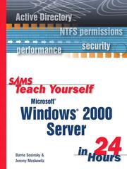 Cover of: Sams Teach Yourself Microsoft Windows 2000 Server in 24 Hours by Barrie A. Sosinsky, Barrie A. Sosinsky