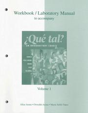 Cover of: Workbook/Laboratory Manual Vol. 1 to accompany ¿Que tal?