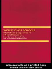 Cover of: World Class Schools by Bert Creemers