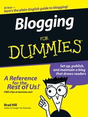 Cover of: Blogging For Dummies | Brad Hill