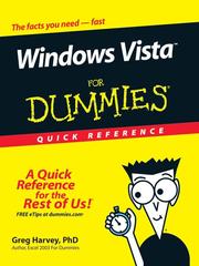Cover of: Windows Vista For Dummies Quick Reference | Greg Harvey