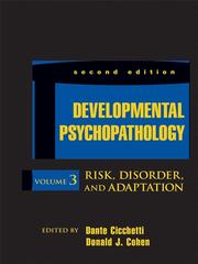 Cover of: Developmental Psychopathology, Risk, Disorder, and Adaptation, Volume 3 by Donald J. Cohen