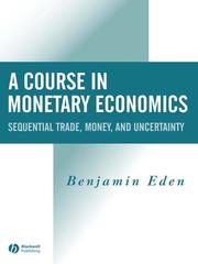 Cover of: A Course in Monetary Economics