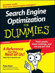 Cover of: Search Engine Optimization For Dummies® by Peter Kent