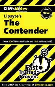 Cover of: CliffsNotes on Lipsyte's The Contender by Stanley P. Baldwin