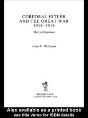 Cover of: Corporal Hitler and the Great War 1914-1918 by Williams, John Frank