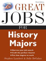 Cover of: Great Jobs for History Majors | Stephen E Lambert