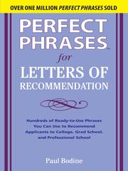 Perfect phrases for letters of recommendation