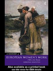 Cover of: A History of European Women's Work by Deborah Simonton