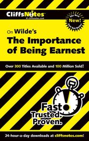 Cover of: CliffsNotes on The Importance of Being Earnest by Susan Van Kirk