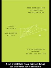 Cover of: The Emergence of Modern Architecture by Liane Lefaivre, Liane Lefaivre