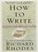 Cover of: How to Write