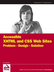 Cover of: Accessible XHTML and CSS Web Sites by Jon Duckett, Jon Duckett