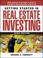 Cover of: Getting Started in Real Estate Investing by Michael C. Thomsett, Michael C. Thomsett