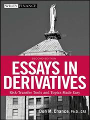 Cover of: Essays in Derivatives by Don M. Chance