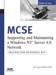 Cover of: MCSE Instructor Resource Kit (70-244): Supporting and Maintaining a Windows NT Server 4.0 Network