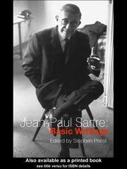 Cover of: Jean-Paul Sartre by Jean-Paul Sartre, Jean-Paul Sartre