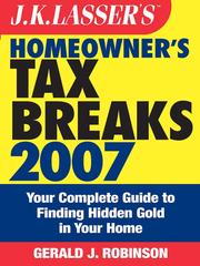 Cover of: J.K. Lasser's Homeowner's Tax Breaks 2007