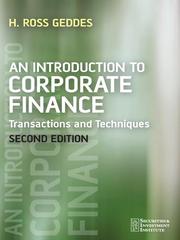 Cover of: An Introduction to Corporate Finance