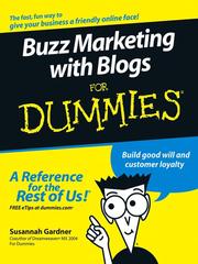 Cover of: Buzz Marketing with Blogs For Dummies by Susannah Gardner, Susannah Gardner