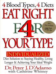 Cover of: Eat Right 4 Your Type by Peter D'Adamo