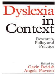 Cover of: Dyslexia in Context by Gavin Reid