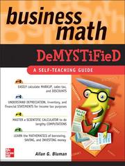 Cover of: Business Math Demystified by Allan G. Bluman, Allan G. Bluman