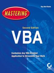 Mastering Microsoft VBA by Guy Hart-Davis