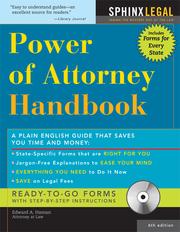 Cover of: Power of Attorney Handbook, 6th Edition by Edward Haman, Edward Haman