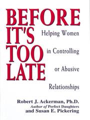 Cover of: Before It's Too Late by Robert J. Ackerman