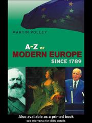 Cover of: An A-Z of Modern Europe Since 1789