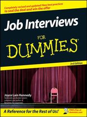 Cover of: Job Interviews For Dummies by Joyce Lain Kennedy