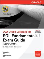 Cover of: OCA Oracle Database 11g SQL Fundamentals I Exam Guide by John Watson