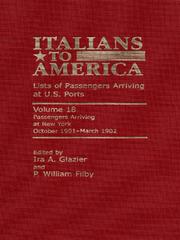 Cover of: Italians to America, Volume 18 October 1901-March 1902