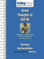 Cover of: Great Thoughts to Sell By by Gerhard Gschwandtner