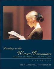 Cover of: Readings in the Western Humanities, Volume 2 by Roy Matthews, Dewitt Platt