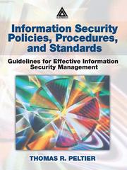 Cover of: Information Security Policies, Procedures, and Standards