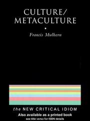 Cover of: Culture/Metaculture