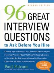 Cover of: 96 Great Interview Questions to Ask Before You Hire by Paul Falcone
