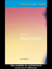 Cover of: Friedrich Nietzsche by Lee Spinks, Lee Spinks