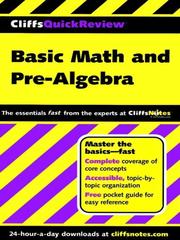 Cover of: CliffsQuickReview Basic Math and Pre-Algebra by Jerry Bobrow