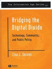 Cover of: Bridging the Digital Divide by Lisa J. Servon, Lisa J. Servon