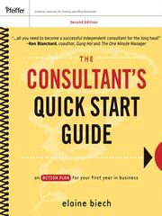 Cover of: The Consultant's Quick Start Guide by Elaine Biech
