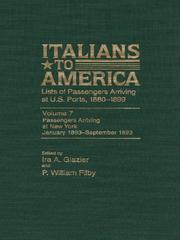 Cover of: Italians to America, Volume 7 Jan. 1893-Sept. 1893