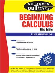 Cover of: Beginning Calculus by Elliott Mendelson