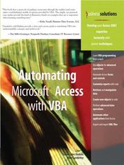 Cover of: Automating Microsoft Access with VBA | Susan Sales Harkins
