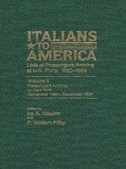 Cover of: Italians to America, Volume 5 Nov. 1890-Dec. 1891