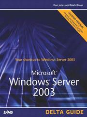 Cover of: Microsoft Windows Server 2003 Delta Guide by Jones, Don